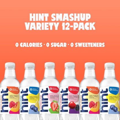 Hint Bottled Water, Summer Classics & Smashup Variety Pack Bundle - Purified Flavored Water with Zero Calories, Sugar Free, Natural Flavors - 16 Fl Oz (Pack of 24)