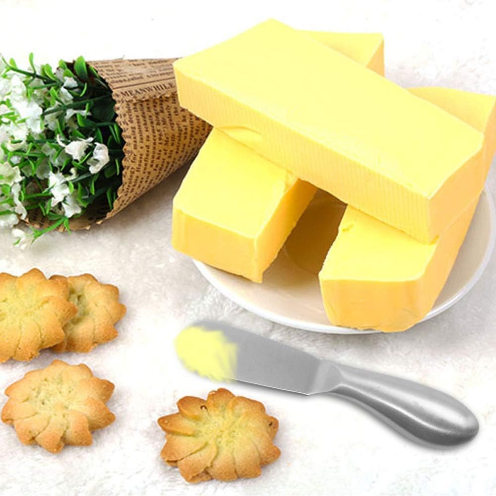 Linwnil Spreader Knife Set,4-Piece Cheese and Butter Spreader Knives,Mini Serving Tongs,Stainless Steel Multipurpose Butter Knives