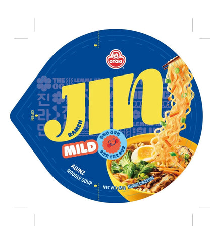 OTOKI Jin Ramen Mild, KOREAN STYLE INSTANT CUP NOODLE, Best Tasting Soup and noodles, Traditional Instant ramen noodles (65g) - 6 Pack