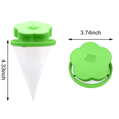 NEIJIANG Lint Catcher for Laundry,Pet Hair Remover for Laundry,Washing Machine Floating Lint Mesh Bag,Reusable Household Hair Filter Washer Lint Trap Net Pouch 4 Pieces (Green)