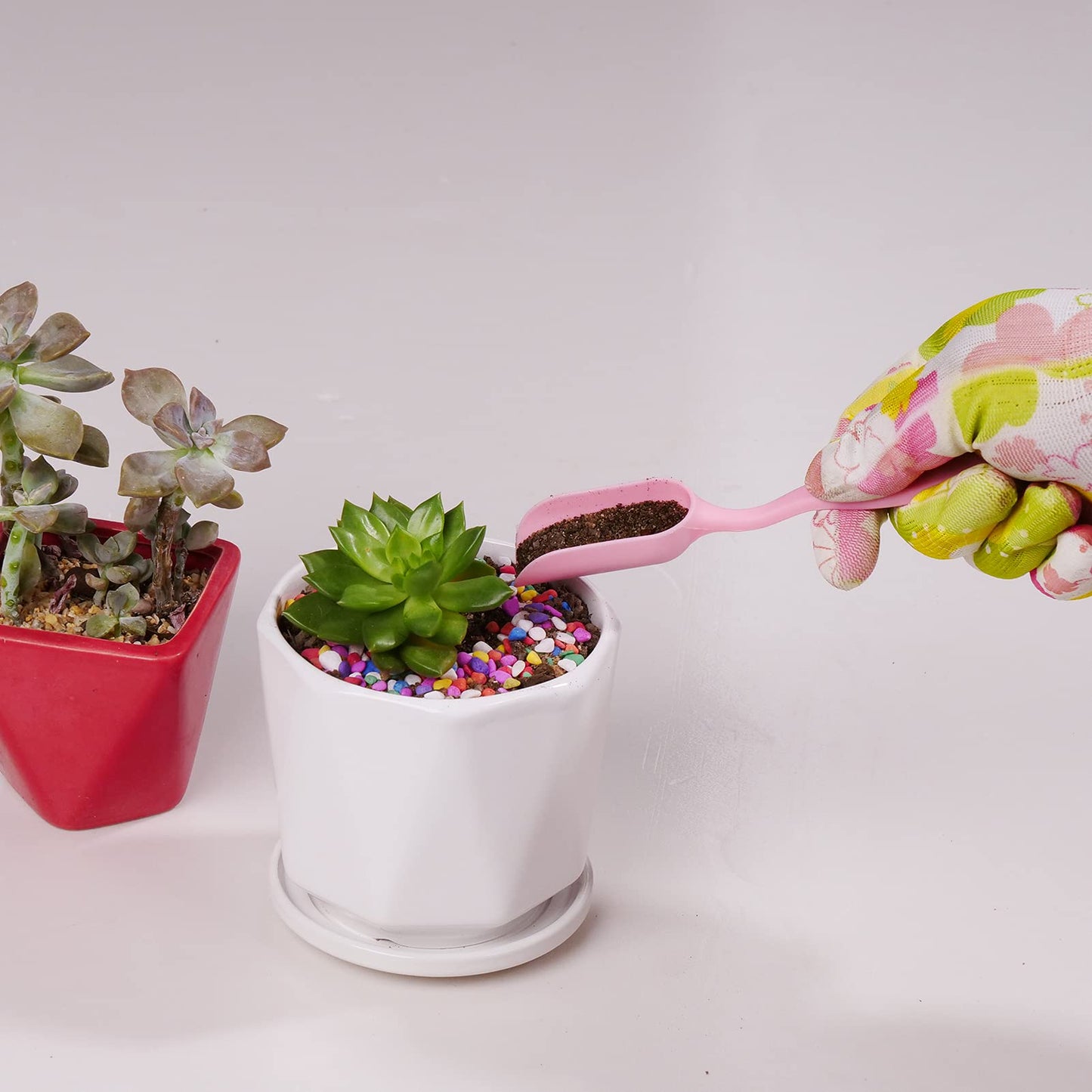 Floral Garden Tools Set,Heavy Duty Gardening Tools for Gardener,Gardening Gifts for Women,Storage Tote Bag,Sleeves,Gloves,Trowel,Transplanter,Rake,Weeder,Cultivator,Pruner,Succulent Hand Tools,Pink