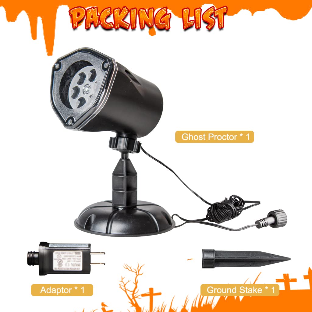 PEIDUO Halloween Projector Lights, Rotating Ghost Projector Halloween, Waterproof Outdoor Halloween Projector, Landscape, Yard, Patio, Garden, Party Decor