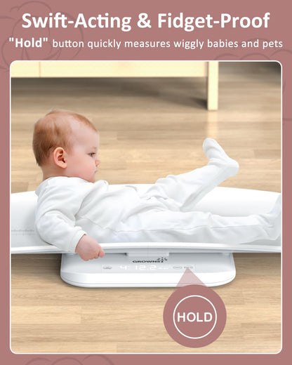 GROWNSY Smart Baby/Pet Scale,Digital Baby Weight Scale with App for Tracking Growth of Infant, Toddler,Puppy,and Cat—Supports Up to 330 lbs, with Hold Function, 27-inch Height Measurement,5 Units