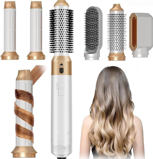 Hair Dryer Brush 5 in 1, Negative Ion Blow Dryer Brush Set Upgrade Hot Air Brush Air Styler Curling Wrap Air Curler, Curling Iron Hair Styling Tools As A Gift for Straight/Curl/Drying/Smoothing