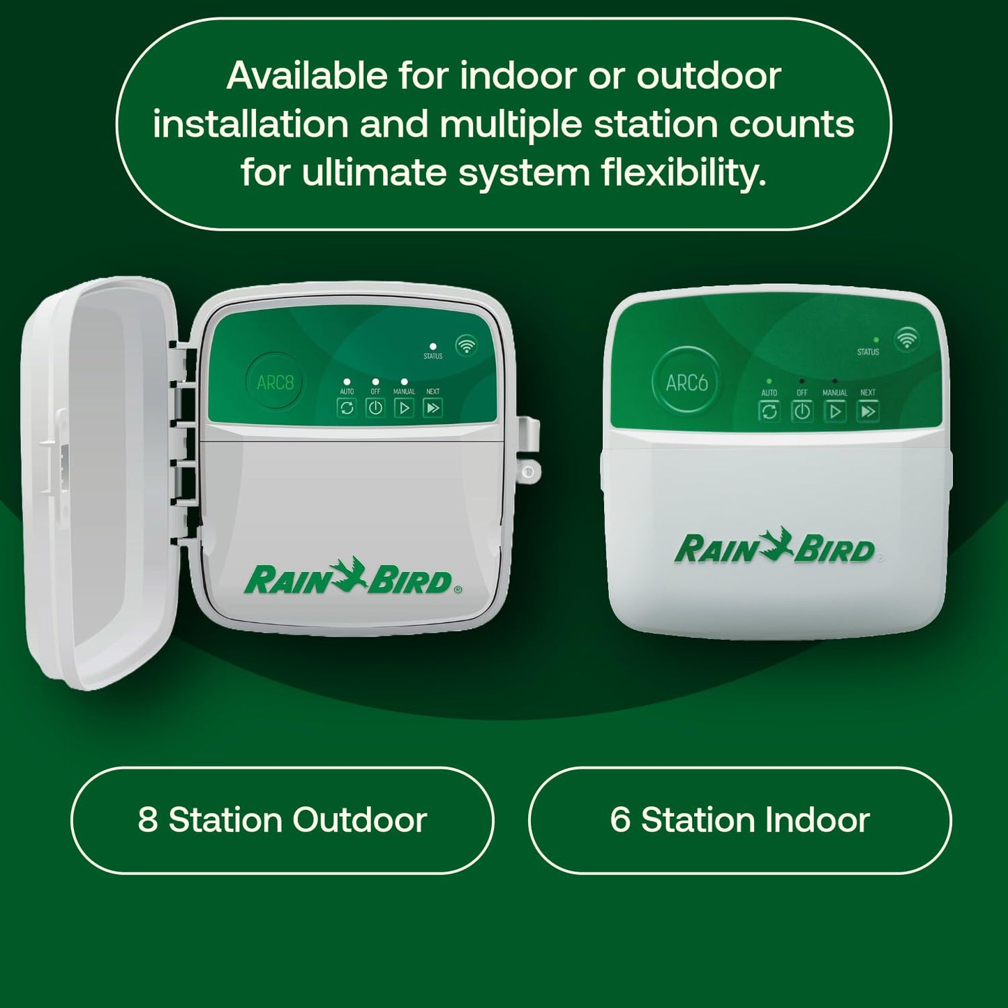 Rain Bird ARC6 App-Based Indoor Smart Irrigation WiFi Timer/Controller, 6-Zone/Station, EPA WaterSense Certified, Compatible with Alexa