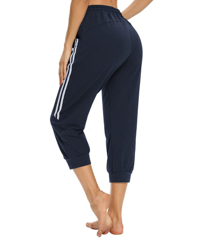 KDi Women's Shorts Jogger Sweatpants Running Trousers Tracksuit Capri Pants (XL, 1# Navy Blue)