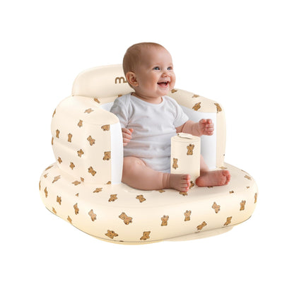 Mink Inflatable Baby Seat for Babies 3+ Months,Infant Floor Seats for Sitting Up,Portable Blow Up Baby Chair with Built in Air Pump, Ideal for Sitting Up and Learning to Play (Bear Cub)
