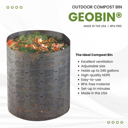 Presto Products Geobin Compost Bin - 246 Gallon, Expandable, Easy Assembly, Made in The USA, Outdoor & Backyard Composter
