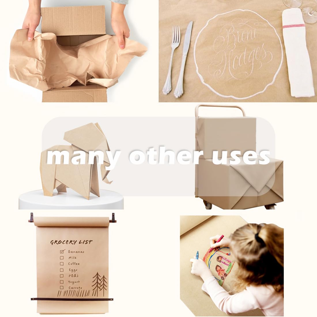 PerkHomy Black Kraft Paper Roll 36" x 1,800" (150') for Gift Wrapping Bouquet Flower Art Painting Craft Writing Packaging Shipping 80GSM 55LB (Black, 36" x 150')