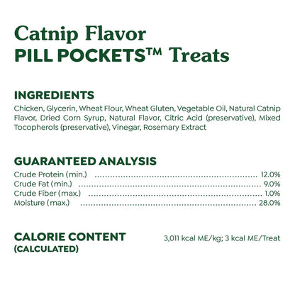 Greenies Feline Pill Pockets for Cats Natural Soft Cat Treats, Catnip Flavor, 1.6 oz. Pouch (45 Treats)