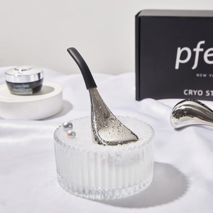 pfefe Ice Globes Facial Skin Care Tools for Women Face Eyes, Stainless Steel Face Beauty Cryo Sticks for Girls Ladies, Esthetician Supplies Cooling Spa Globes Cold Roller with Storage Case