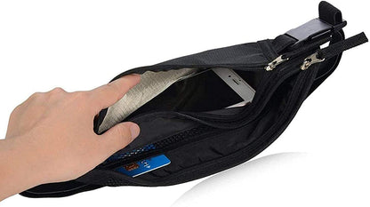 Passport Holder - Money Belt Secure Hidden Travel Wallet Undercover Fanny Pack with RFID Blocking