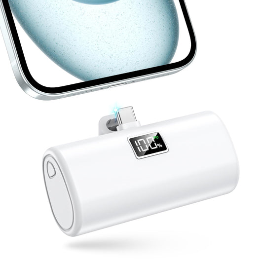 Portable Charger, 6000mAh for iPhone 15 16 Power Bank, USB-C Portable Phone Charger with Fast Charging (20W), Mini Battery Pack for iPhone 15 Pro/15 Plus/15 Promax/Samsung/Huawei Andriod - White