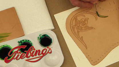 Fiebing's Leather Dye (4 Fl Oz, Turquoise) - Alcohol-Based, Penetrating, Permanent Dye for Shoes, Boots, Belts, Bags, Furniture - Includes Wool Dauber Applicator - Recolor & Restore Leathercraft