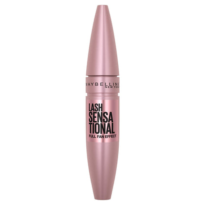 Maybelline Lash Sensational Washable Mascara, Lengthening and Volumizing for a Full Fan Effect, Blackest Black, 1 Count
