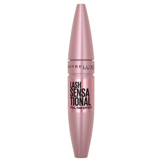 Maybelline Lash Sensational Washable Mascara, Lengthening and Volumizing for a Full Fan Effect, Blackest Black, 1 Count