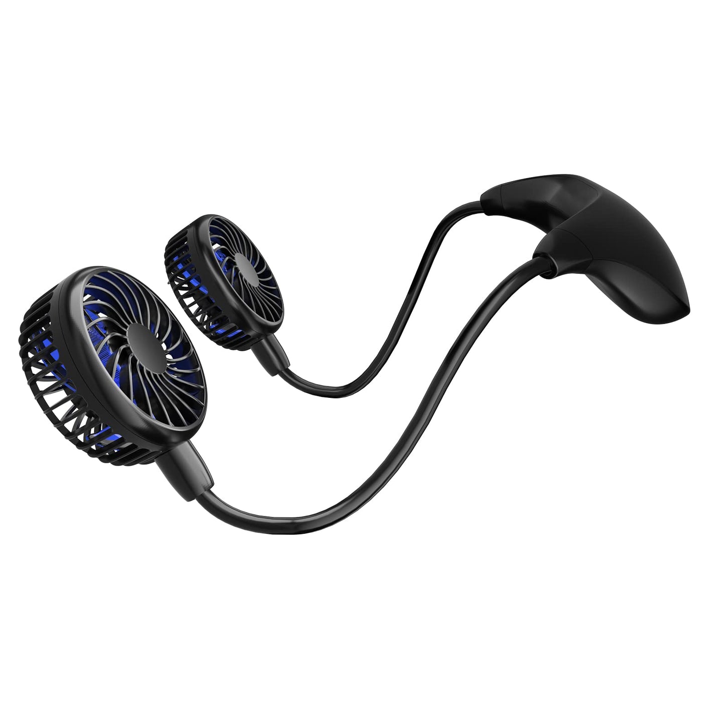 HandFan 10000mAh Neck Fan, 360° Rotation Hands Free Portable Fans for your Neck, 48h Lasting Rechargeable Battery Operated Wearable Necklace Personal Cool Fans for Travel/Disney/Sports/Cycling/Hiking