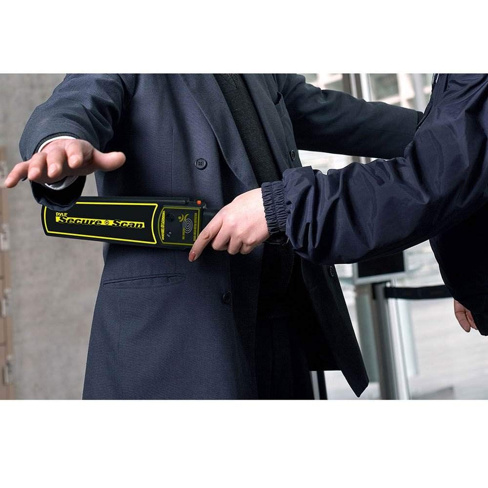 Pyle Handheld Metal Detector Security Wand - Portable Battery Operated Super Security Scanner w/ Adjustable Sensitivity, Sound Vibration Alerts, Detects Weapons, Knives and Other Metal Objects