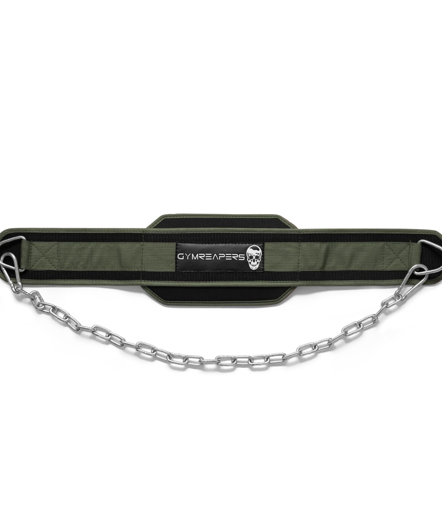 Gymreapers Dip Belt With Chain For Weightlifting, Pull Ups, Dips - Heavy Duty Steel Chain For Added Weight Training (Ranger Green)