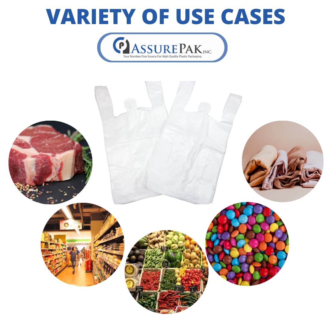 Plastic Bag-Standard White Plain T-Shirt Bag 11.5"x6.5"x21.5" 15 mic - 1000 bags/case