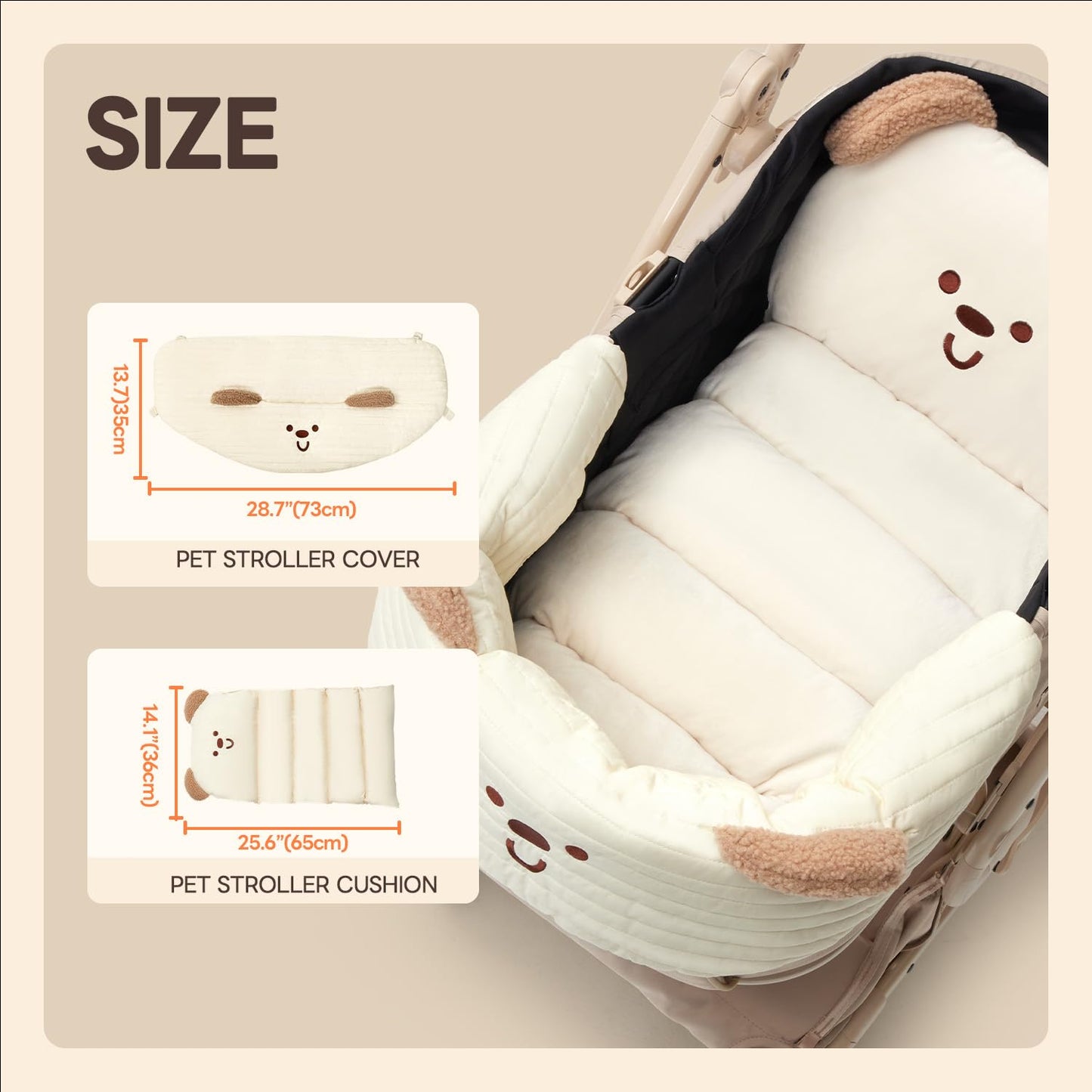 PETTENA Dog Stroller Cushion & Mat, Pet Stroller Cushion for Dogs & Cats, Ideal Pet Accessories for Comfortable Rides