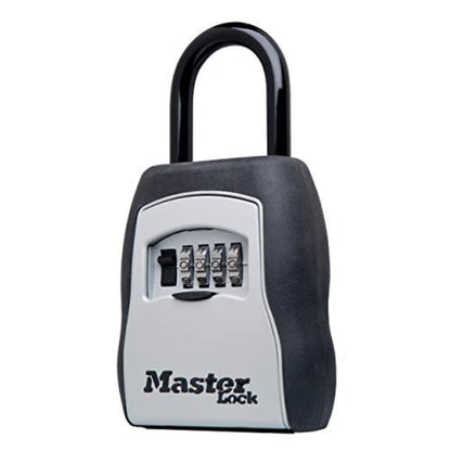 Master Lock Key Lock Box, Outdoor Lock Box for House Keys, Key Safe with Combination Lock, 5 Key Capacity, 5400EC, Black