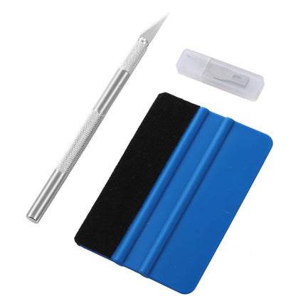 GISSVOGEEK Car Window Film Tinting Tools, Vinyl Wrap Kit, Precut/Auto Window Tint Tool Kit, Window Tint Installation Kit, Wallpaper Smoothing Tool with Felt Squeegee & Craft Knife (Blue)