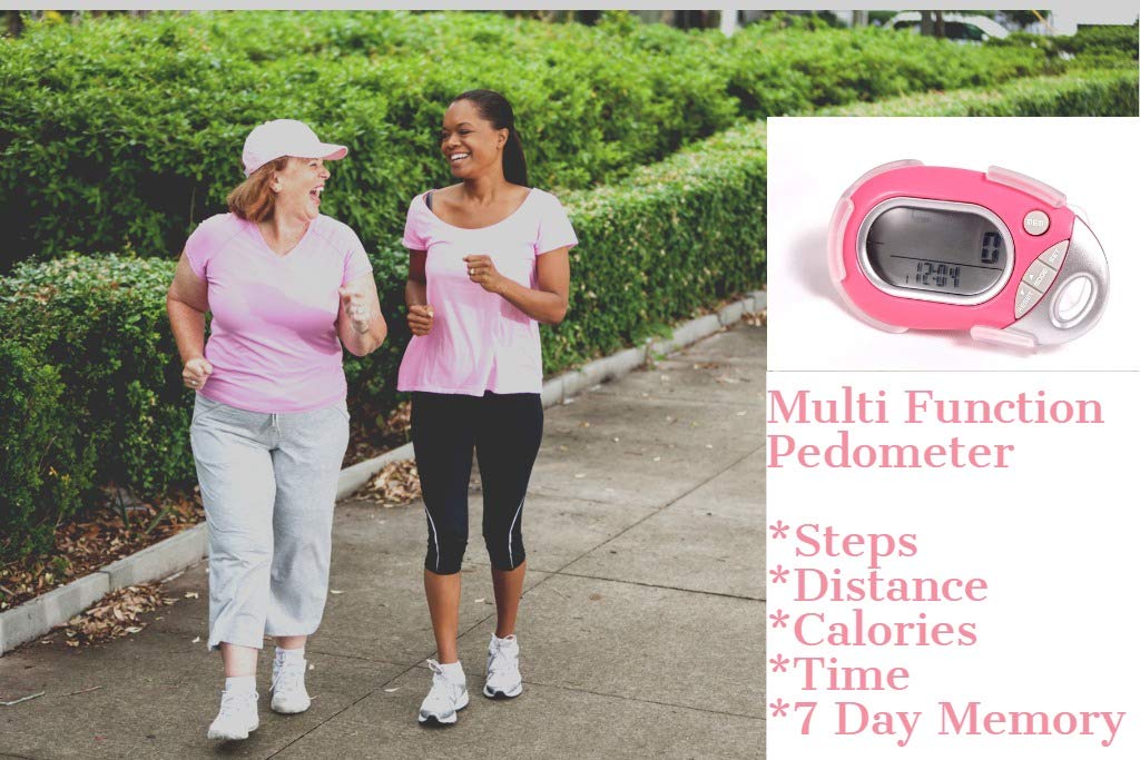 Pedusa PE-771 Tri-Axis Multi-Function Pocket Pedometer (Pink with Holster/Belt Clip)