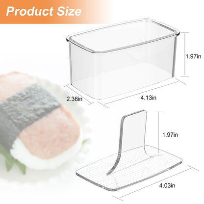 2PCS Clear Musubi Maker Kit, Non-stick Onigiri Press, BPA-Free Sushi Mold for Hawaiian Musubi