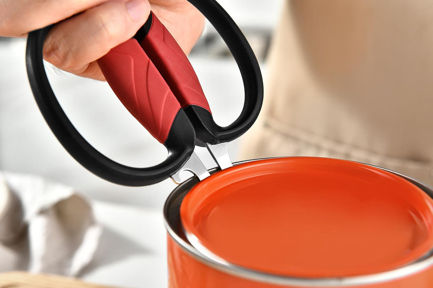 Kitchen Scissors - Heavy Duty Utility Come Apart Kitchen Shears for Chicken, Meat, Food, Vegetables - 9.25 Inch Long Black & Red