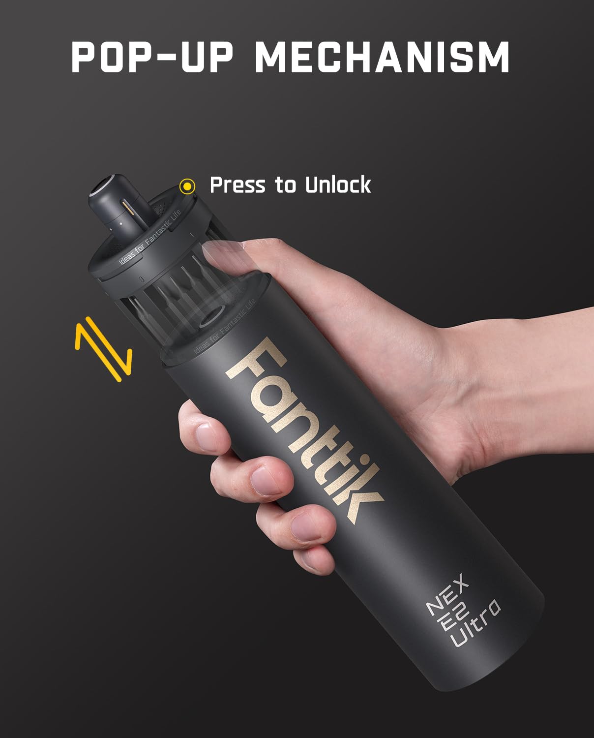 Fanttik E2 Ultra 3.7V Mini Electric Screwdriver, Cordless Screwdriver, Max 0.6N.m, 50 Magnetic Bits, 5/32'' Hex, Magnetic Storage, Repair Tool for Electronics, Camera, Laptop, and PC Build (Grey)