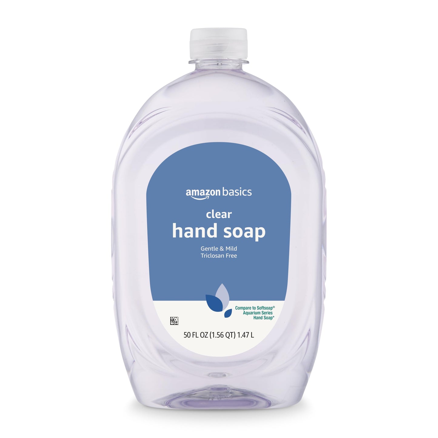 Amazon Basics Gentle & Mild Clear Liquid Hand Soap Refill, Triclosan-Free, 50 Fl Oz (Pack of 2) (Previously Solimo)