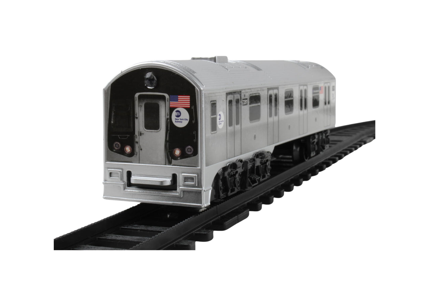 New York MTA New York City 3 Pc. Battery Operated Train Set with Track ,39" X 25",Silver