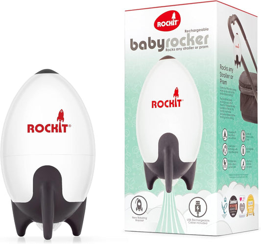 Rockit Baby Rocker USB Rechargeable - Hands-Free Portable Rocker Sleep Aid Soother Gently Rocks Stroller or Buggy - Adjustable Speed 60-Min Timer - Fits Pushchairs & Prams Creates Automatic Bouncer
