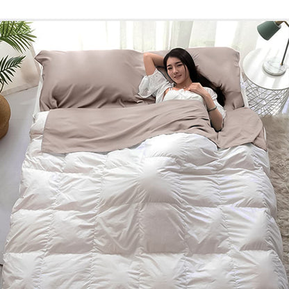 MongByYa Sleeping Bag Liner Lightweight Compact Sleeping Bag Sack Portable Clean Travel Sheet Camping Sleep Sheet for Backpacking Hotel Hiking (Light Khaki, 82.7” X 70.9”)