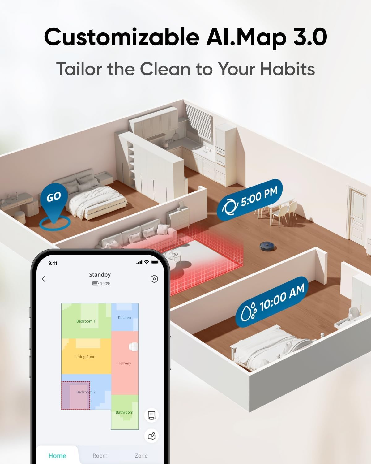 eufy Renewed X10 Pro Omni Robot Vacuum and Mop Combo, 8,000 Pa Suction, Dual Mops with 12 mm Auto-Lift and Carpet Detection, AI Obstacle Avoidance, Auto Mop Washing, Auto Drying, Self-Emptying