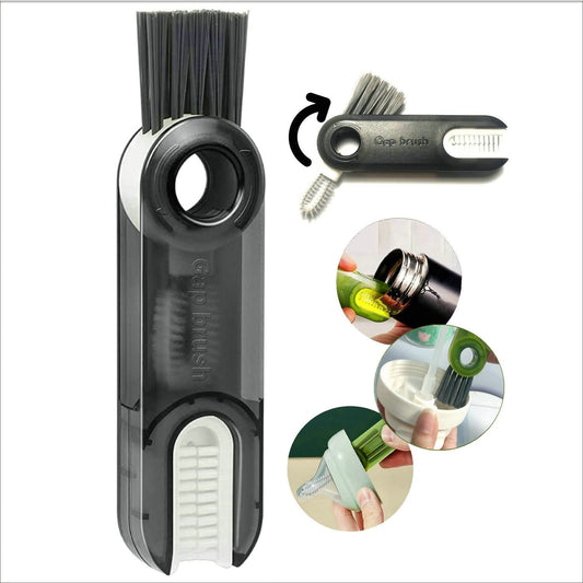 3 in 1 Cup Lid Cleaning Brush Set Multifunctional Bottle Brush Cleaner Tiny Bottle Cup Lid Brush Straw Cleaner Tools Mini Silicone Bottle Cup-Holder Cleaner
