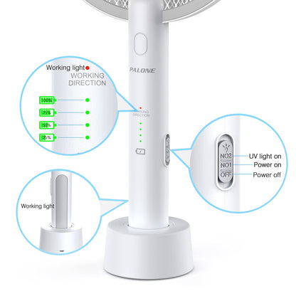 PALONE Electric Fly Swatter 4000V Bug Zapper Racket 2 in 1 Fly Swatter with 1200mAh Battery Rechargeable Mosquito Killer Lamp with 3 Layers Safety Mesh for Indoor and Outdoor