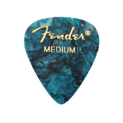 Fender Premium Celluloid Guitar Picks 351 Shape, Ocean Turquoise, Medium, 12-Pack