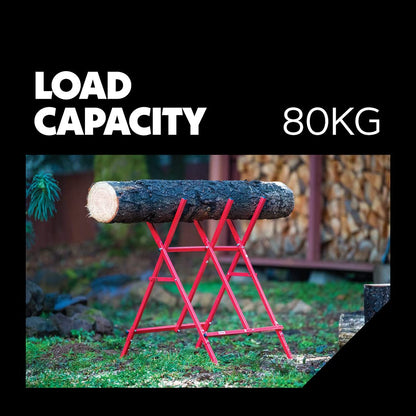 Oregon Steel Log Saw Horse, Foldable & Adjustable Sawbuck, 10 Inch Log Capacity, Folding Wood Cutting Stand, for Logging, Splitting & Firewood (584145)