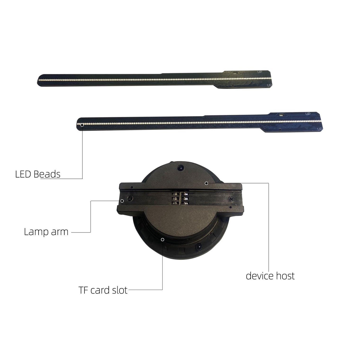 3D Hologram Fan, Hologram Fan Projector Screwless Led Lights with App and WiFi, HD LED 2000*1444PX Resolution, and Bluetooth for Bar, Shop, Halloween, Christmas(16.5 " (WiFi+remote control+Bluetooth)）