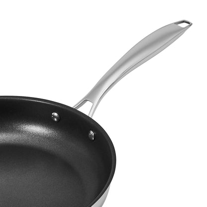 Amazon Basics 2-Piece Non-Stick Stainless Steel Fry Pan Set, Oven and Induction Safe, 10-Inch and 8-Inch