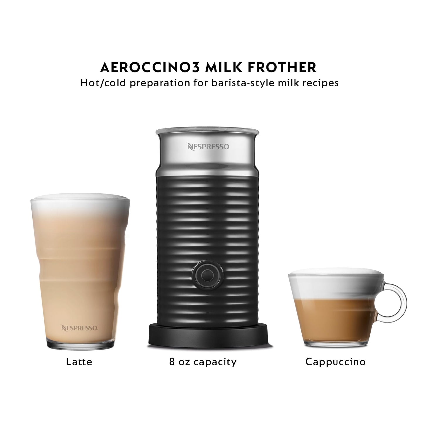 Nespresso VertuoPlus Coffee and Espresso Machine by De'Longhi with Milk Frother, Ink Black