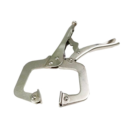 HFS (R) 11-Inch Swivel Pad Locking C-Clamp Locking Pliers (10 pcs) - Heavy-Duty Heat-Treated Steel with Nickel Plating