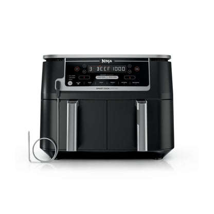Ninja Foodi 10QT 6-in-1 DualZone Smart XL Air Fryer, 2 Independent 5QT Baskets, Smart Cook Thermometer, Match Cook, Smart Finish, Air Fry, Roast, Bake, Dehydrate, Reheat, Grey, DZ550