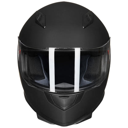 ILM Full Face Motorcycle Street Bike Helmet with Removable Winter Neck Scarf + 2 Visors DOT Model-JK313 (XL, Matte Black)