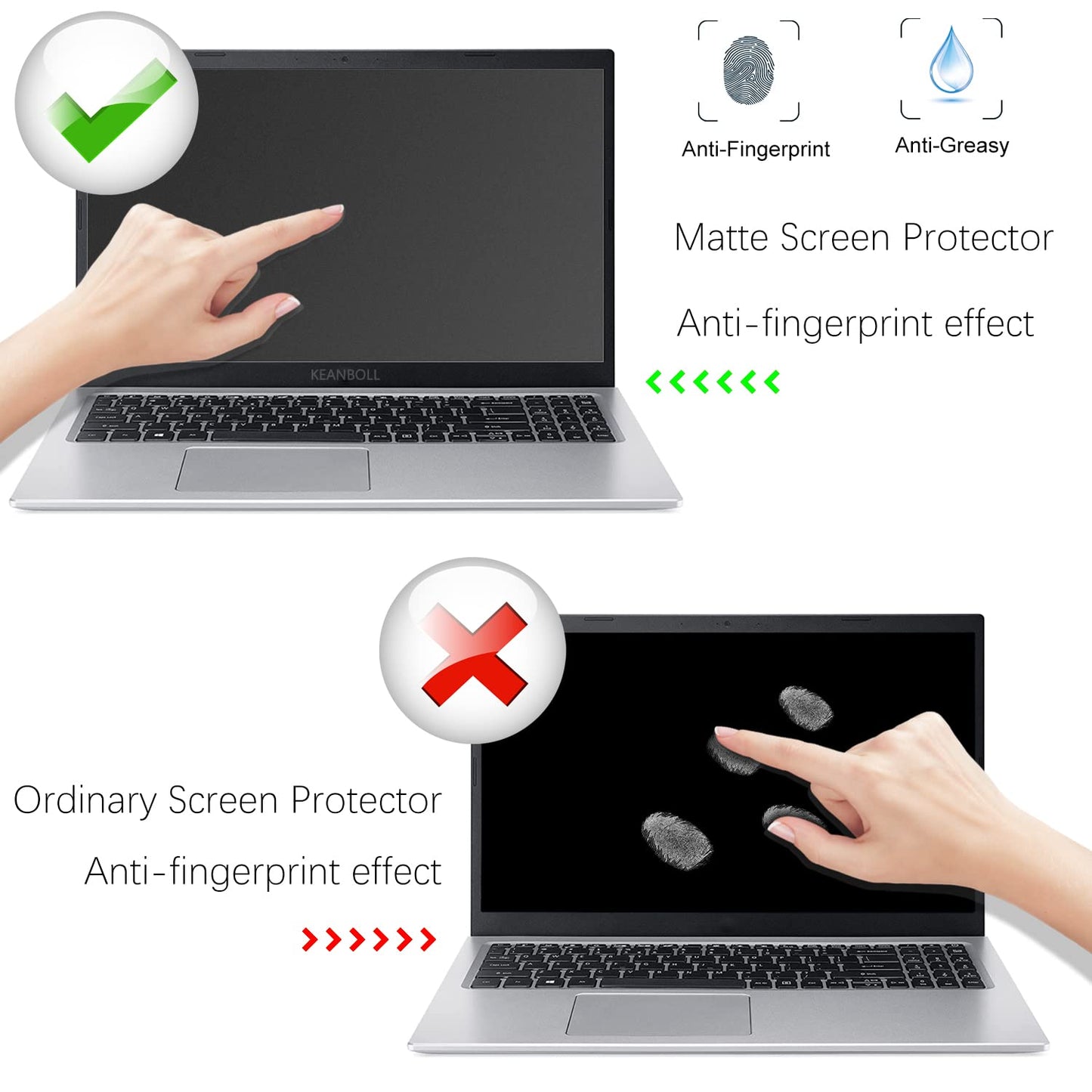 KEANBOLL 3 Pack Anti Glare Screen Protector for New Apple 2025-2024-2023 MacBook Air 15 inch (Model: A3241 A3114 A2941) Laptop with M4 M3 M2 Chip 15.3 inch Laptop,Anti Fingerprint (Matte) Shield