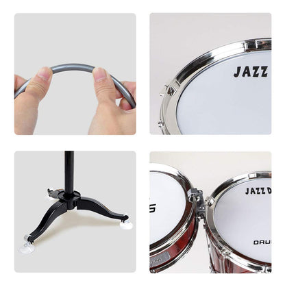 JAFATOY Small Plastic Drum Set Toy for Kids Age 3 - 6 Years Old Toy Musical Instruments Playing Rhythm Beat Toy Great Gift for Boys Girls