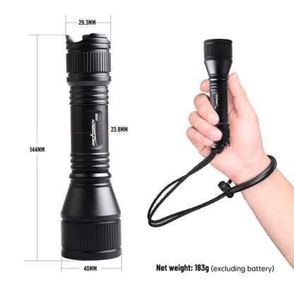 ORCATORCH D550 Dive Light 1000 Lumens Scuba Diving Flashlight 3 Modes IP68 Waterproof Underwater Lights Night Dive Submarine Torch with Wrist Mount for Outdoor Exploration Under Water Sports