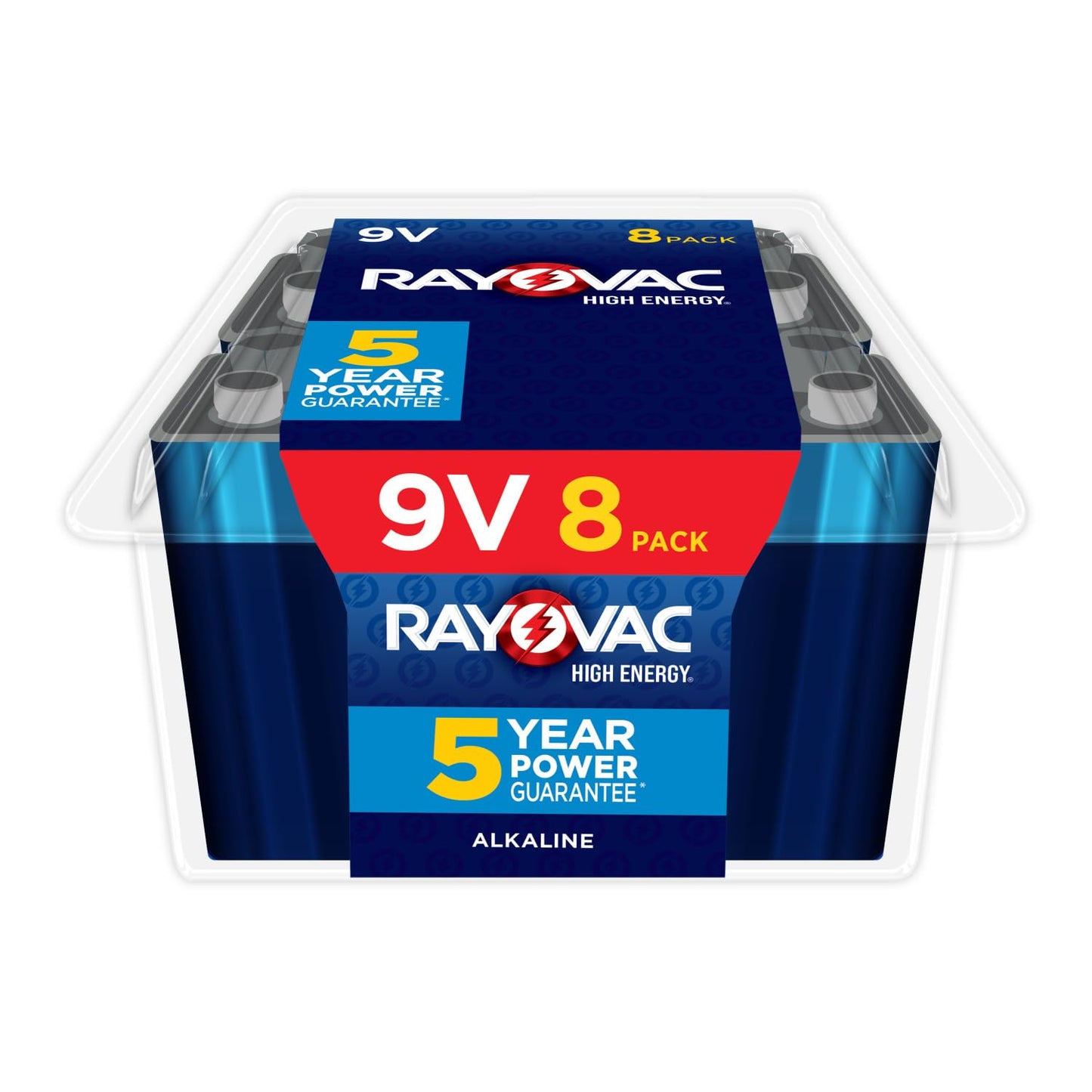 Rayovac High Energy 9V Batteries (8 Pack), Alkaline 9 Volt Batteries